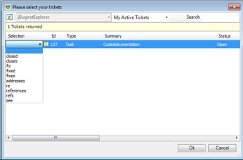 Auswahl der Check-In Tickets