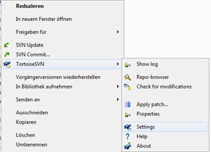 Context Menü von TortoiseSVN
