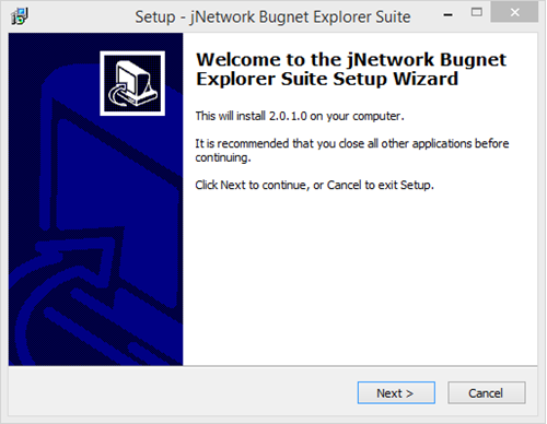 Installation Wizard Bugnet Explorer Suite 2